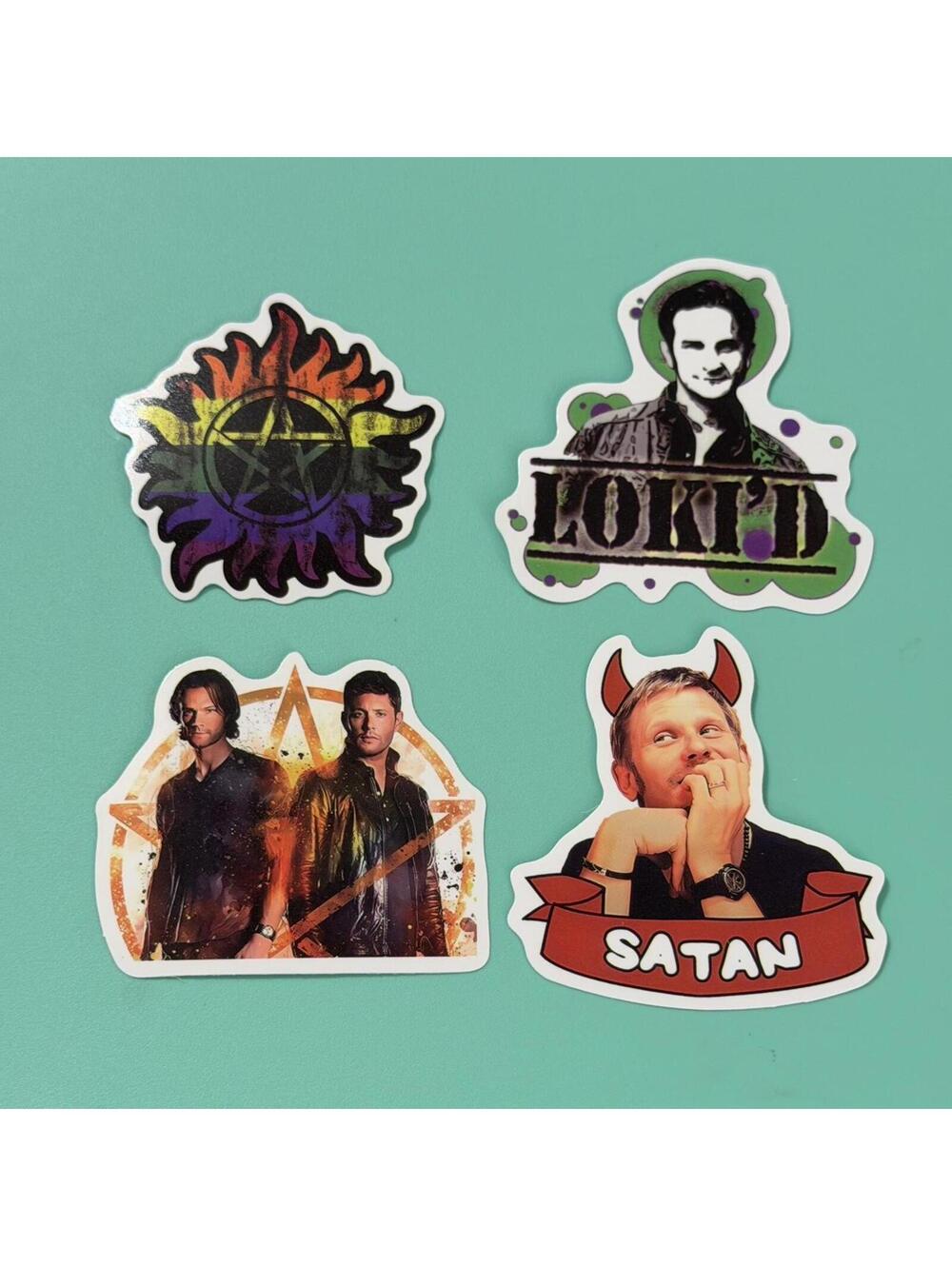 Supernatural Sticker Pack featuring Sam Winchester Dean Winchester Loki Lucifer